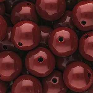 Acrylperlen, rund, Tomatenrot, shiny, glänzend, 18mm