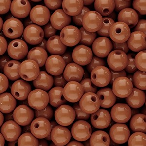 Acryl Perlen, rund, Dark Cognac Brown, shiny, glänzend, 6mm