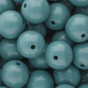 Acrylperlen, rund, Pastelltürkis, shiny, glänzend, 16mm