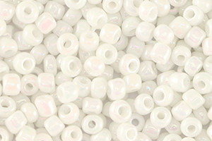 Rocailles, Weiß AB, rund, 15 gr., 3mm, 8/0