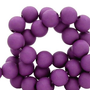 Acryl Perlen, rund, Dark Cherry Purple, matt, 8mm