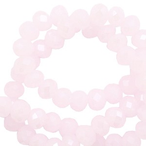 Schliffperlen, Rondelle, Oleander Pink-Pearl Shine coating, 4x6mm