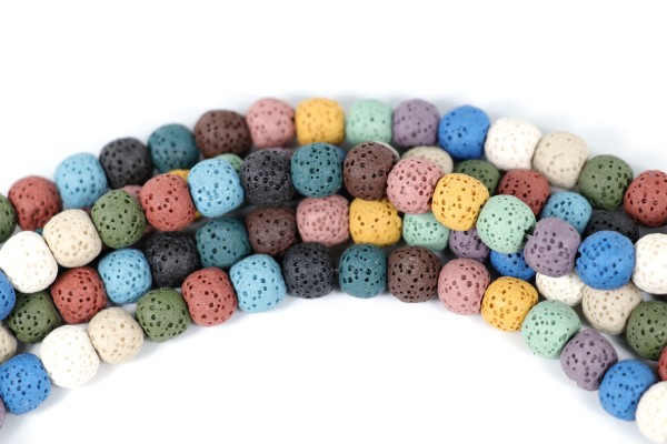 Lavaperlen, Kugel, bunt gemischt, 10mm