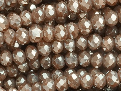 Schliffperlen, Rondelle, Taupe, 2.1x2.7mm, ca. 150 Stück per Strang