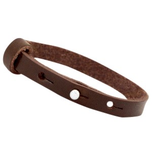 Cuoio Armband, 8mm, Leder, Dunkelbraun, 23cm