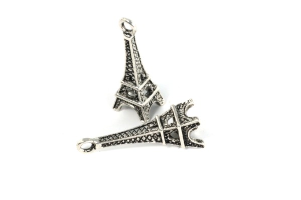 Anhänger, Paris Motiv, Antik Silberfarben, 24x7mm