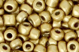Rocailles, rund, Farbe: Antique Gold Metallic, 15gr., 4mm, 6/0