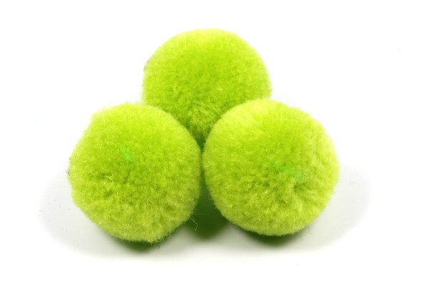 Pompons, rund, Hellgrün, 15mm
