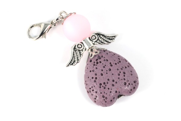 Perlenengel „LavaHerz Lila“ – Anhänger