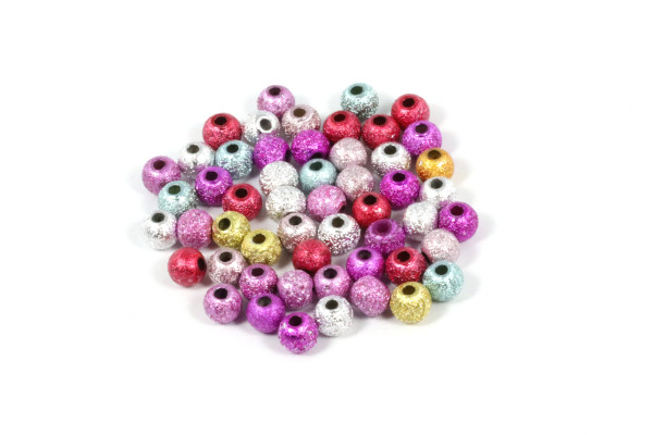 Acrylperlen, Stardust, Bunt gemischt, 4mm, 100 Stück