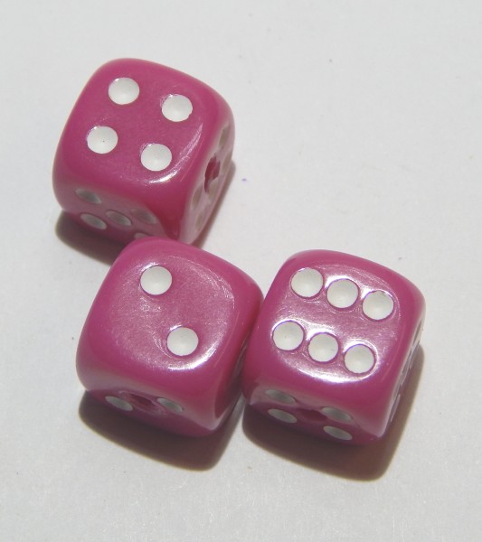 Würfelperlen, Pink, 12x12mm