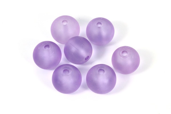 Glasperlen, satiniert, matt, Flieder, 10mm