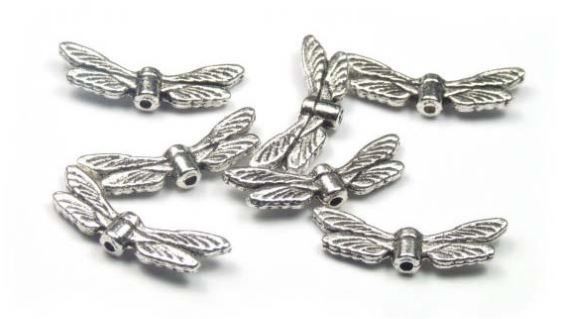 Engelsflügel, Libellenform, versilbert, 20mm