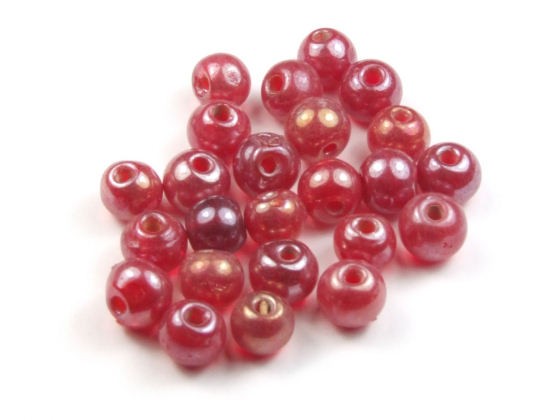 Glasperlen rund – Soft-Red (Lüsterglanz) – 6 mm Bastelperlen