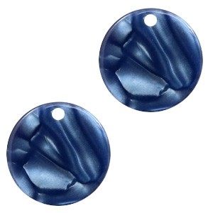 Resinanhänger, rund, Dark Blue, 12mm