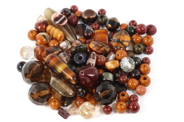 Perlenmix, böhmisch, Kastanienbraun, 100 Gramm