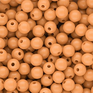 Acrylperlen 10mm Chamois-Orange rund & glänzend