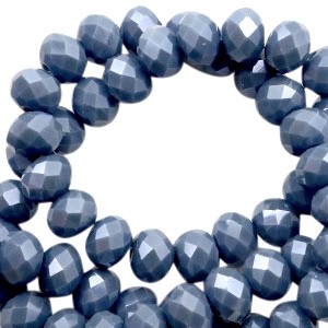 Schliffperlen, Rondell, Airforce Blue-Pearl high Shine coating, 4x3mm