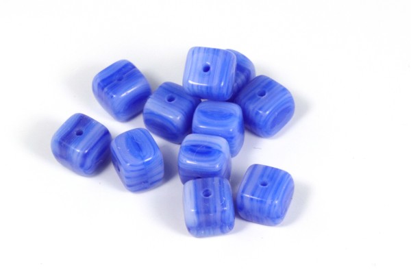 Glaswürfel, blau marmoriert, ca. 6mm