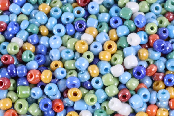 Ponybeads, rund, heller Mix, 15gr., 4mm, 6/0