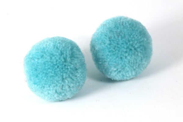 Pompons, rund, Sky Blue, 30mm