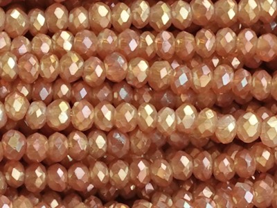 Glasschliffperlen, Rondelle, Braun AB, 1.7x2.5mm, ca. 175 Stück per Strang