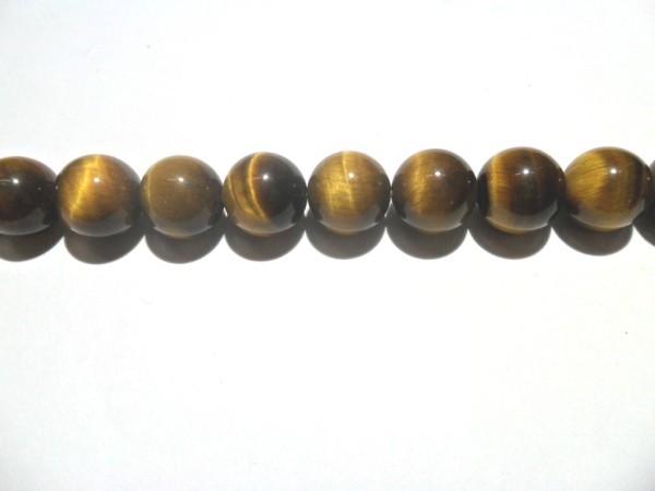 Tigerauge Perlen, rund, 8mm