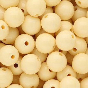 Acrylperlen 12mm Pastellgelb rund & glänzend