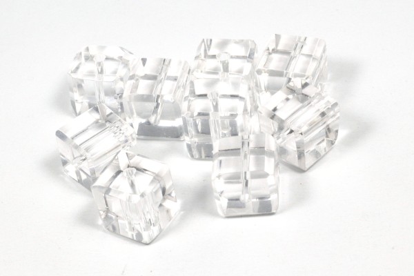 Glaswürfel mit Schliff, Kristallglas, Transparent, 10x10mm