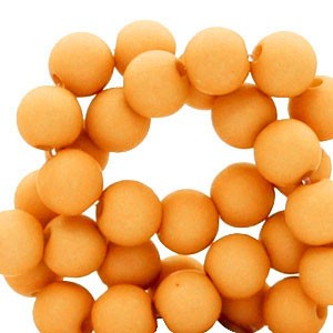 Acryl Perlen, rund, Light Orange, matt, 6mm
