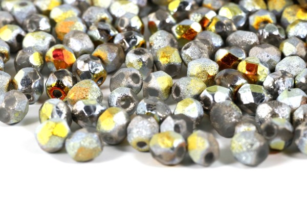 Tschechische Schliffperlen, Crystal Etched Marea Full, 4mm, 50 Stück