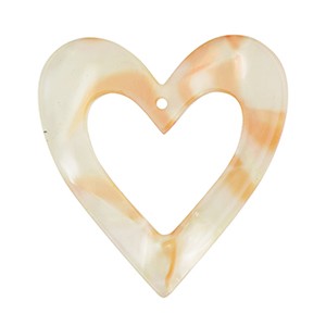 Resin Anhänger, Herz, Copper Orange, 36.5x35mm