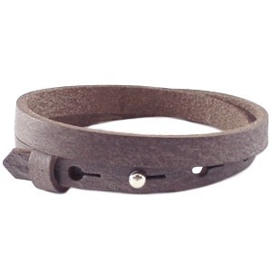 Cuoio Wickelarmband, Leder, 8mm, Chocolato Brown, 43cm