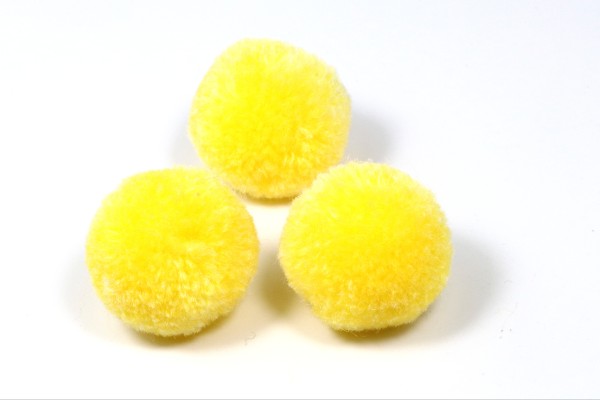 Bommel, rund, Zitronengelb, 25mm