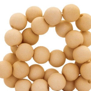 Perlen aus Acryl, rund, Light Brown, matt, 4mm