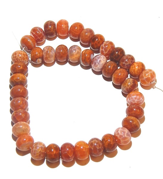 Feuerachat, Rondelle, cracked, 14x12mm