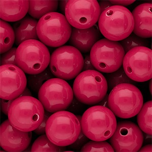 Acrylperlen 14mm Fuchsia rund & glänzend