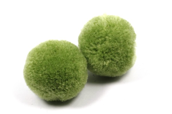 Puschel, rund, Senfgrün, 15mm