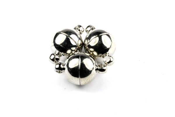 Magnetverschluss, Kugel, Silberfarben, 10mm