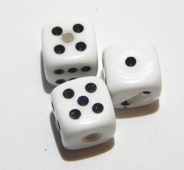 Würfelperlen, Weiß, 12x12mm