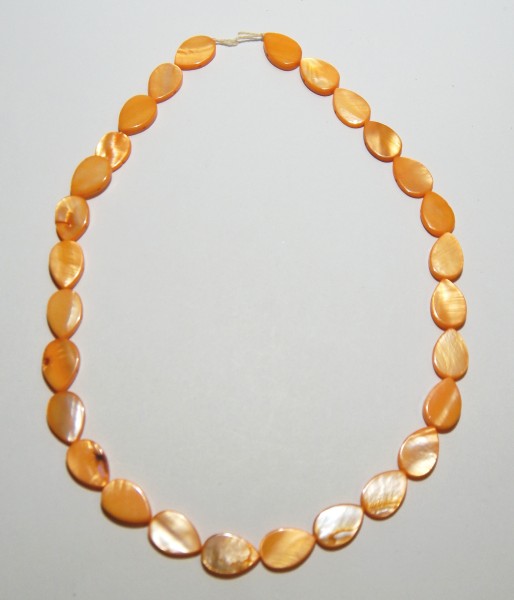 Muschelperlen, Tropfen, Orange, ca. 14x10mm