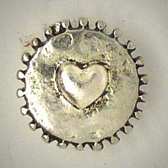 Mini Druckknopf, Herz, silberfarben, ca. 15mm