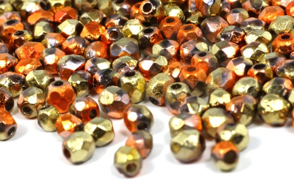 Schliffperlen, Crystal Etched California Gold Rush, 4mm, 50 Stück