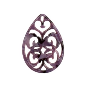 Anhänger für Schmuck im Boho-Style, Barock, Tropfen, Purple, 38x26mm