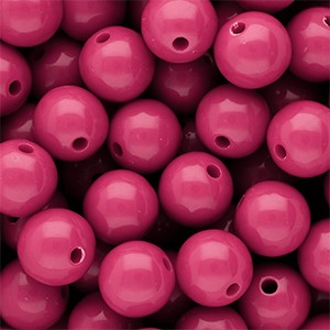 Acrylperlen 12mm Rosé-Violett rund & glänzend