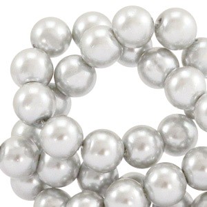 Glasperlen, Grey, 6mm