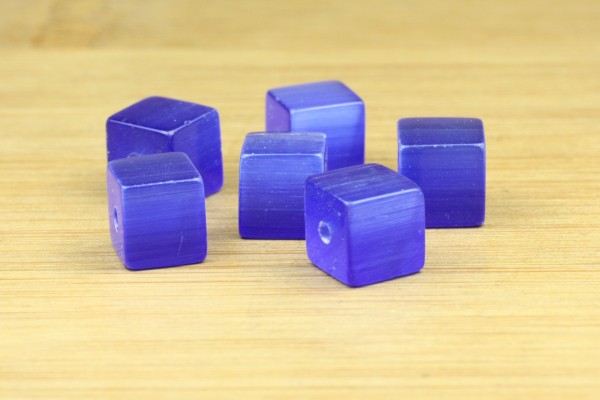 Cateye Würfel, Dunkelblau, 8x8mm