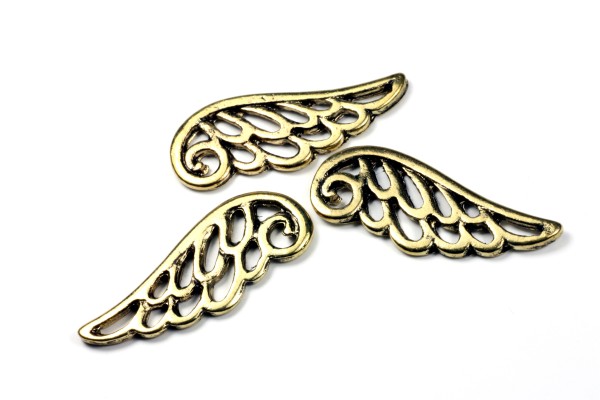 Engelsflügel, Altgoldfarben, 24x10mm