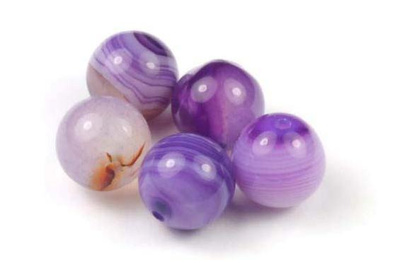 Achatperlen, rund, Lila, 10mm