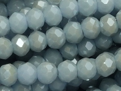 Schliffperlen, Rondell, Taubenblau beschichtet, 2.2x2.7mm, ca. 150 Stück per Strang